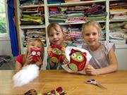 show what they made at the school holiday workshop at Frolic in Fabric
